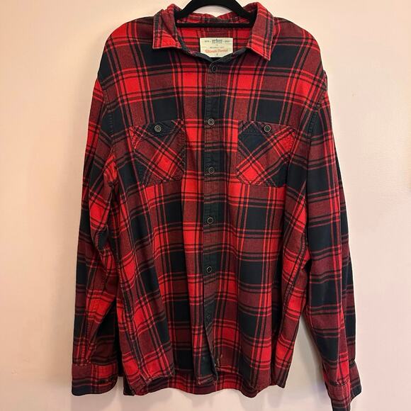 Urban Pipeline Buffalo Plaid Red Flannel Long Sleeve Shirt Men's XL - Picture 1 of 9